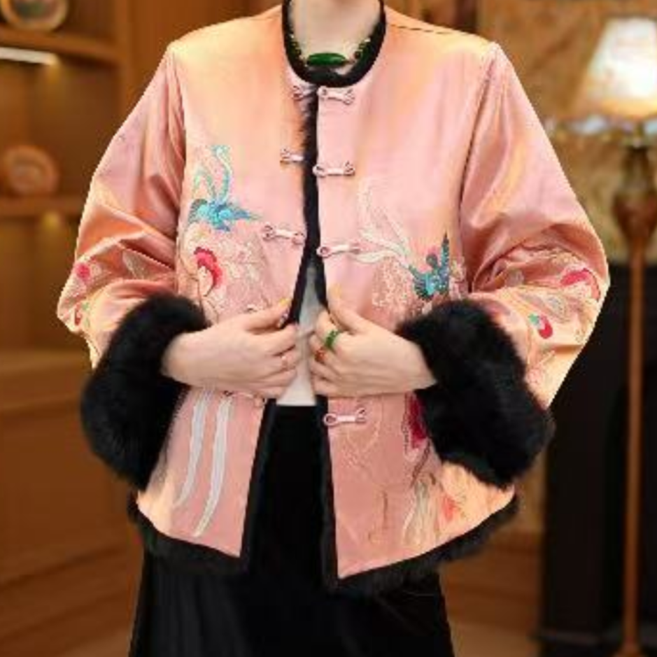 一见倾心｜新中式国风女装双面穿外套唐装2025B39101—垚垚玫瑰仓