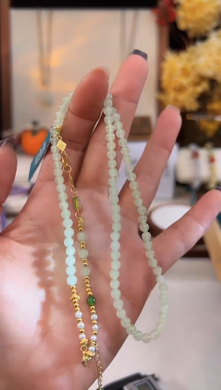 【闪购商品】和田玉项链银S925镶嵌@@C921D013497