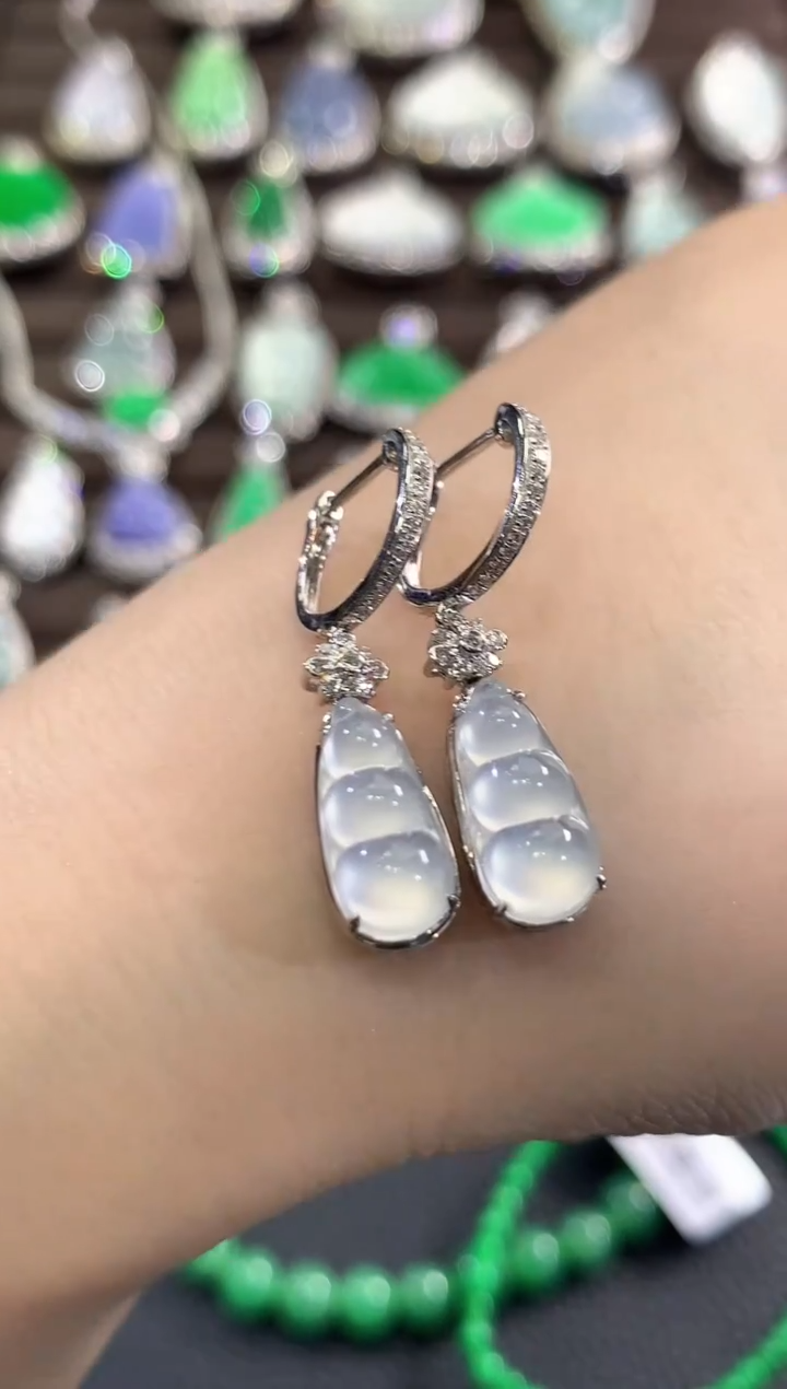 18K金镶嵌翡翠耳饰b140多样性一件发货