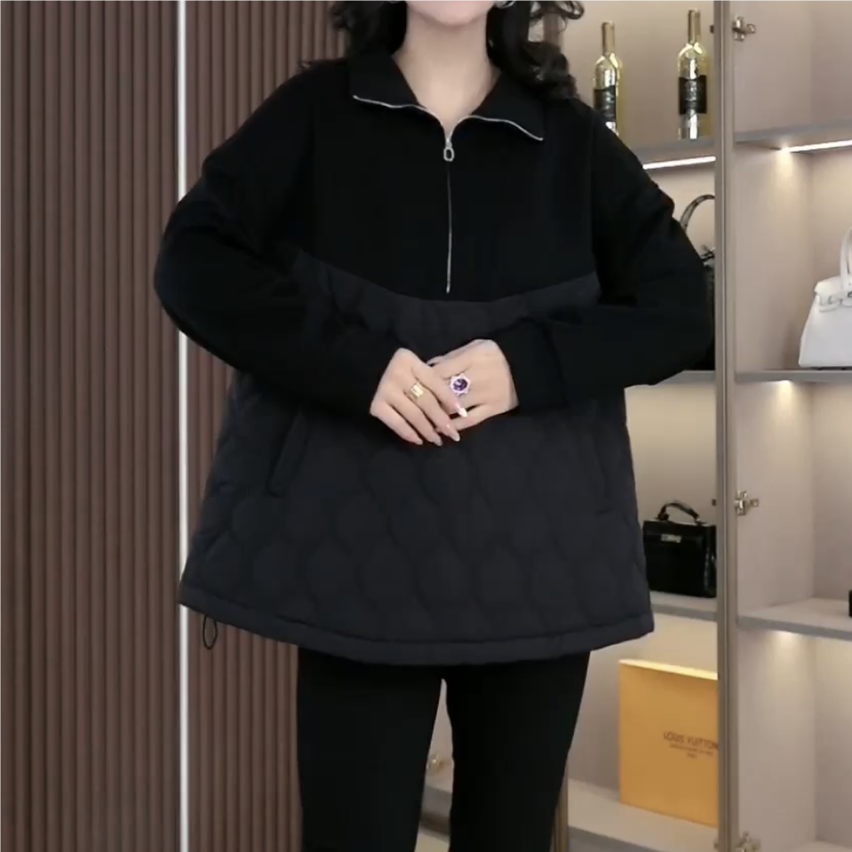 丹思慕大码女装秋季新款纯色高级显瘦遮肉百搭上衣YY251296