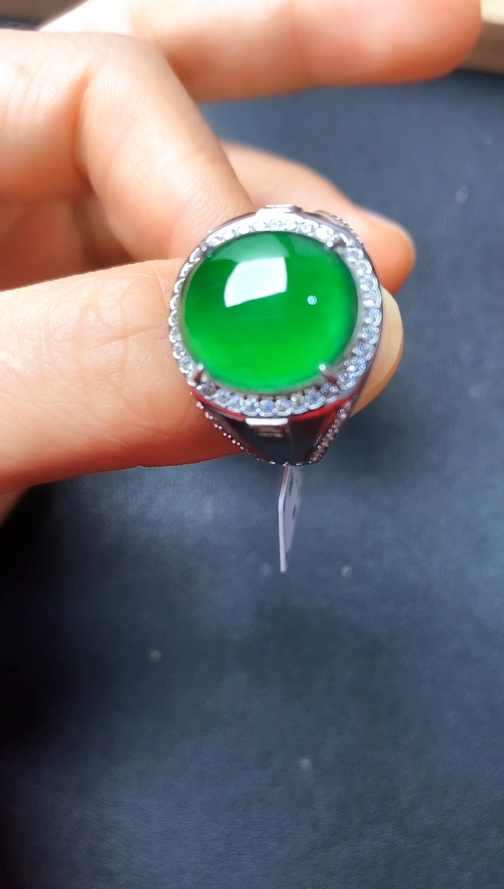 银S925镶嵌戒指翡翠22222222