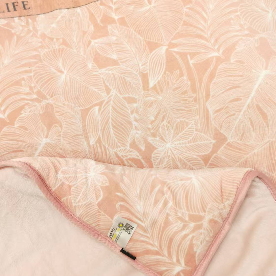 梦娜2X2.3米加厚双人被 粉色字母叶子冬季保暖机洗双人床用被子