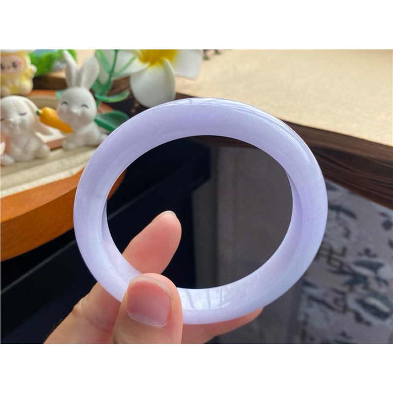 02.19批856号57.1-11.3-8.6！温柔美丽的粉紫色！天然翡翠