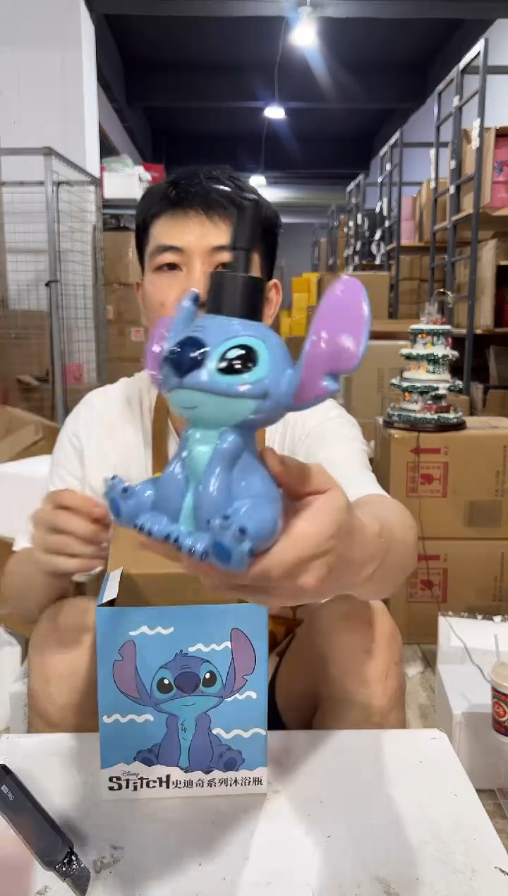 瓷片树脂新款原盒史迪仔按压瓶