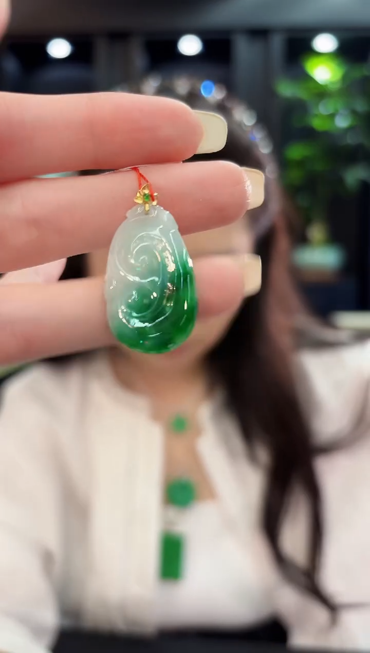 吊坠(不含链)18K金镶嵌翡翠 缅料A货/支持复检/一件