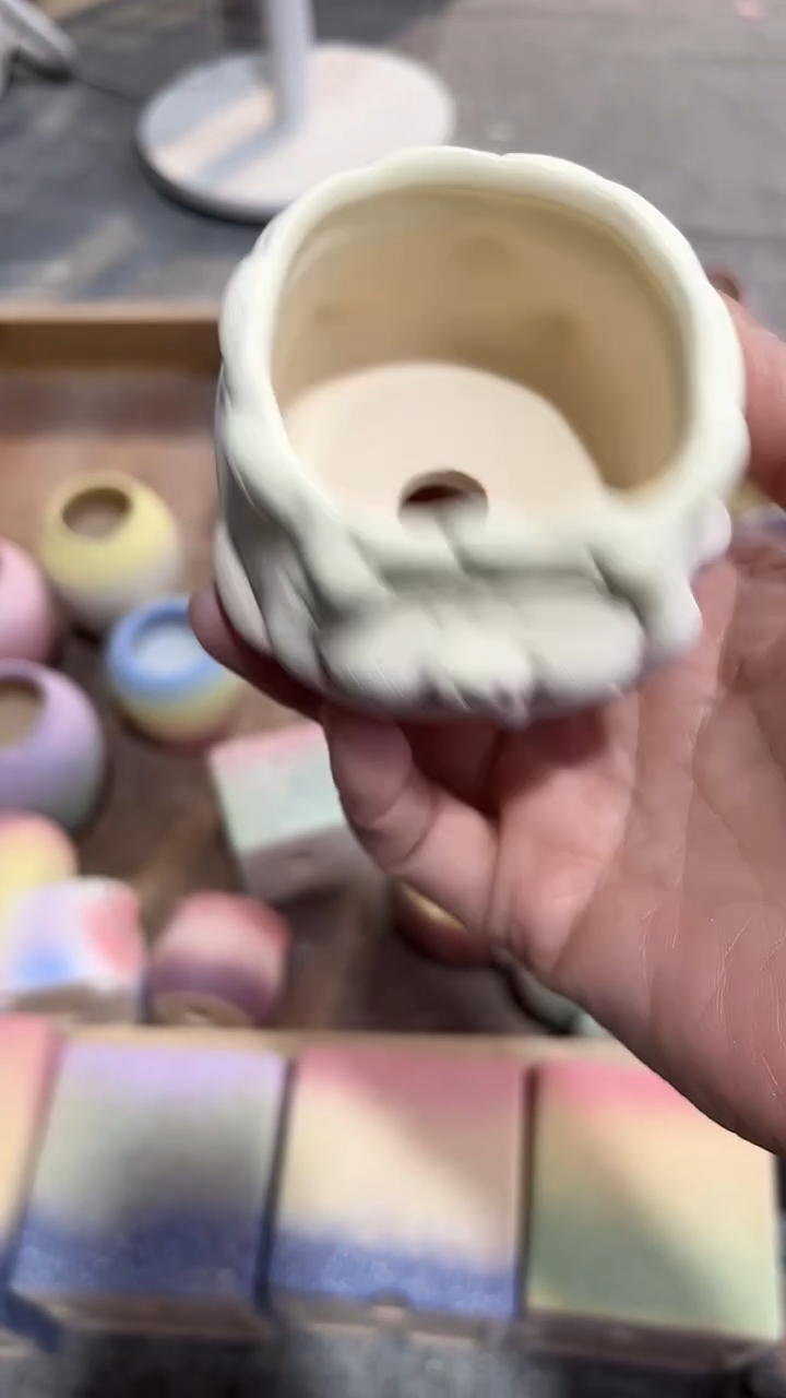 麦饭石粗陶多肉花盆5.5*5