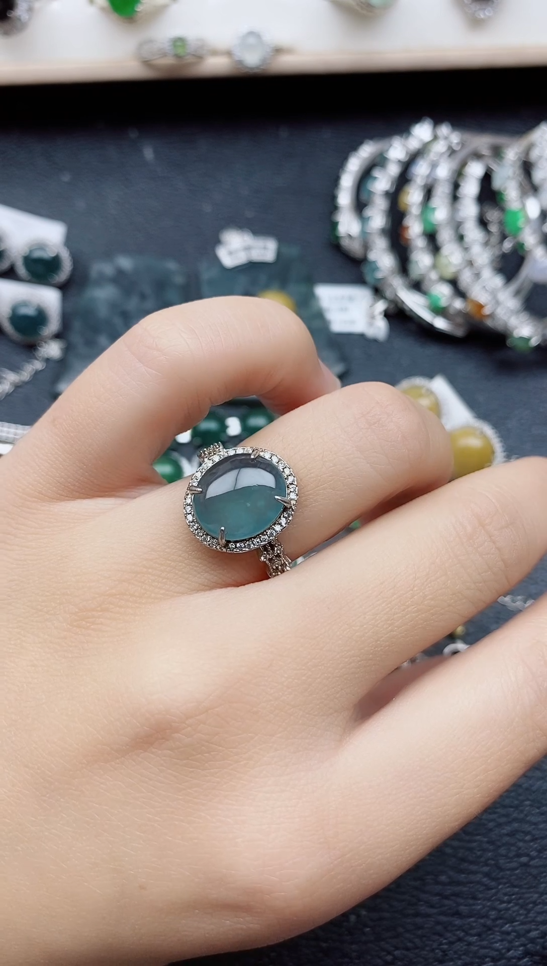 【闪购商品】翡翠戒指银S925镶嵌11111