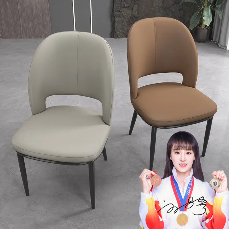 现代风餐椅2025新款轻奢家用皮艺高端酒店餐厅高级感餐桌靠背椅子