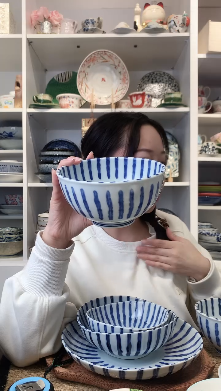 陶瓷浓十草16cm面碗