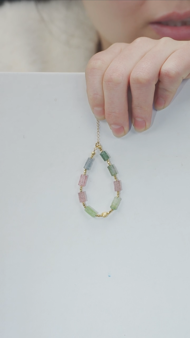 【闪购商品】碧玺手链18K金镶嵌手链