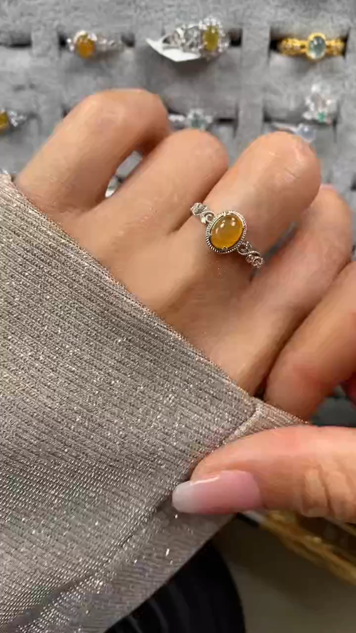 【闪购商品】翡翠戒指银S925镶嵌8295