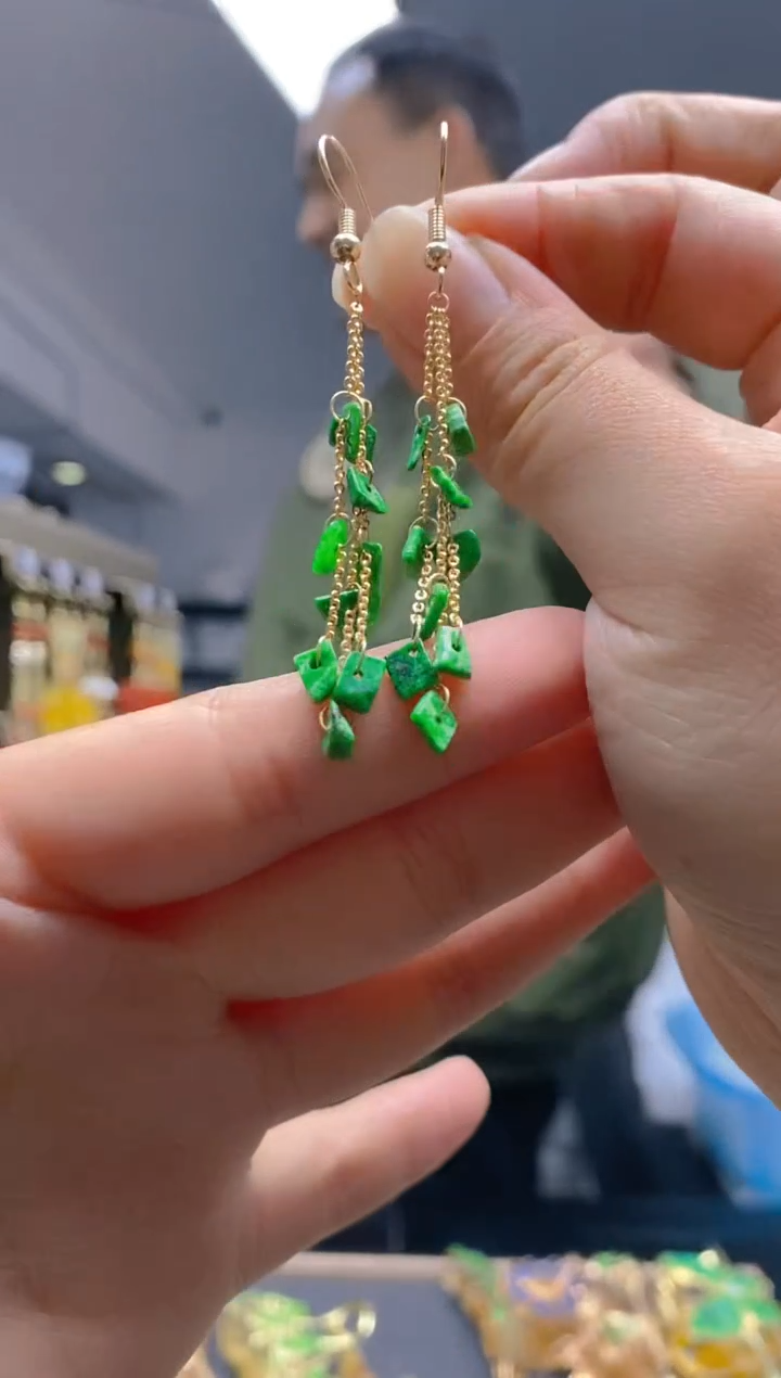 【闪购商品】翡翠耳饰合金0163翡翠耳钩