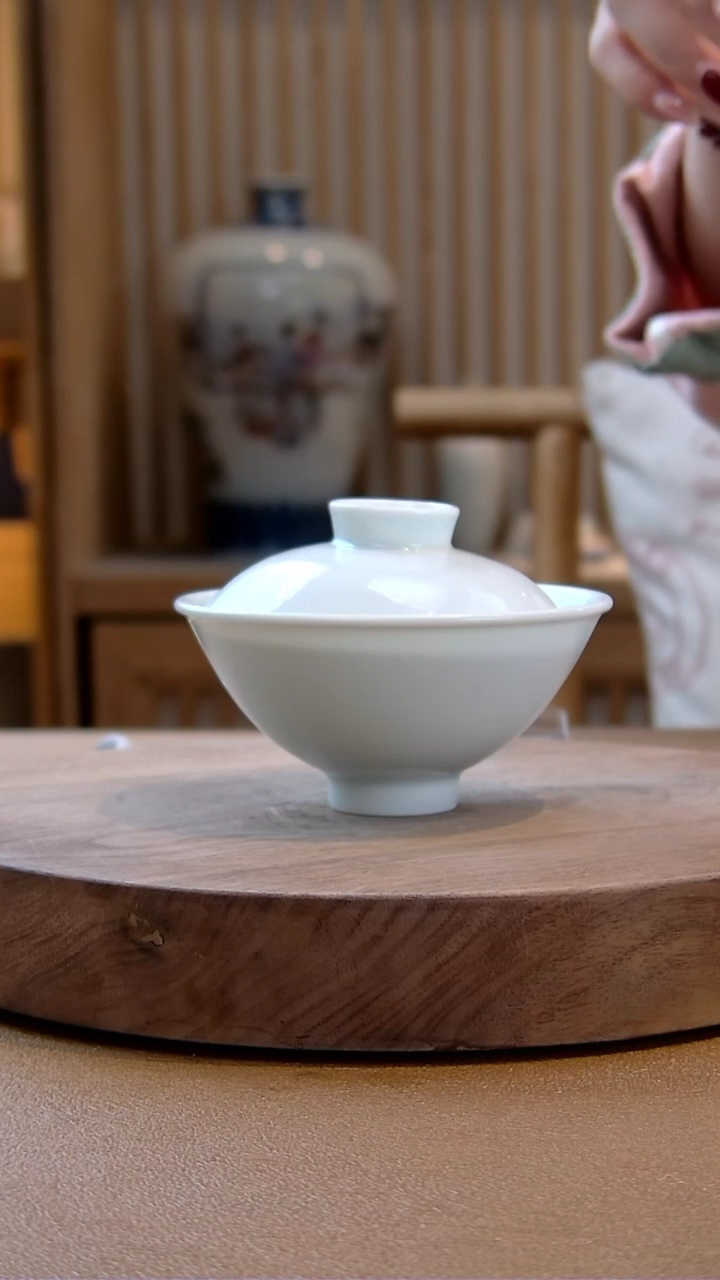 【闪购商品】拾玉窑斗笠盖碗（两才）