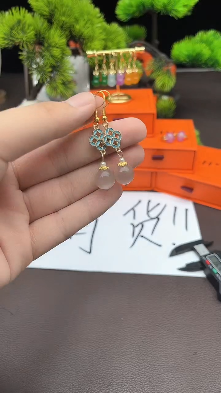 【闪购商品】玛瑙/玉髓耳钉银S925镶嵌201000