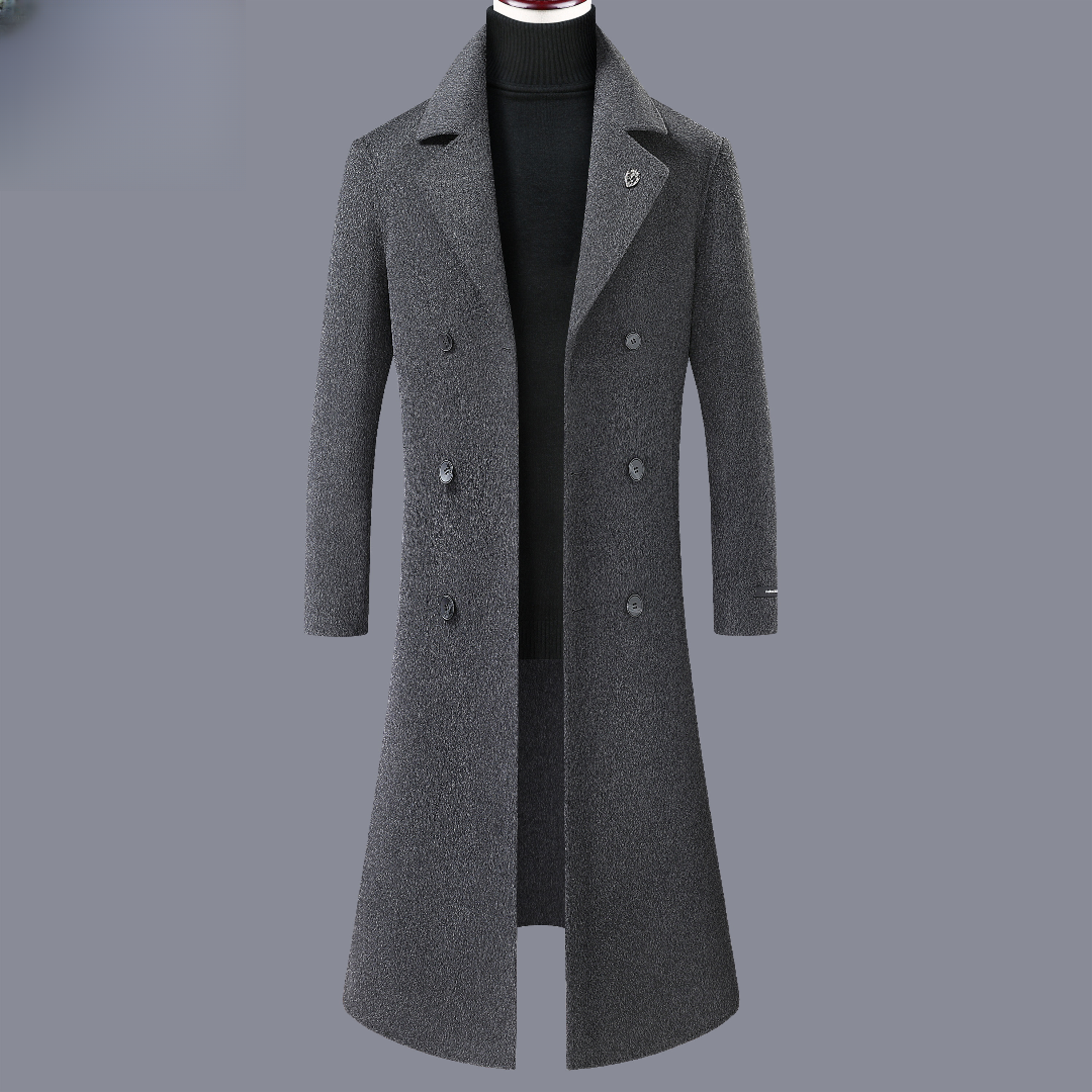 115-125cm100%羊毛双排超长双面大衣脱卸内胆加厚冬季商务休闲816