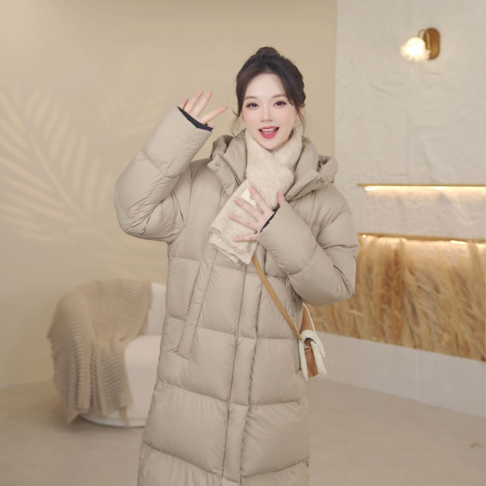 雪中飞韩版时尚女款中长款过膝羽绒服反季X301419808F