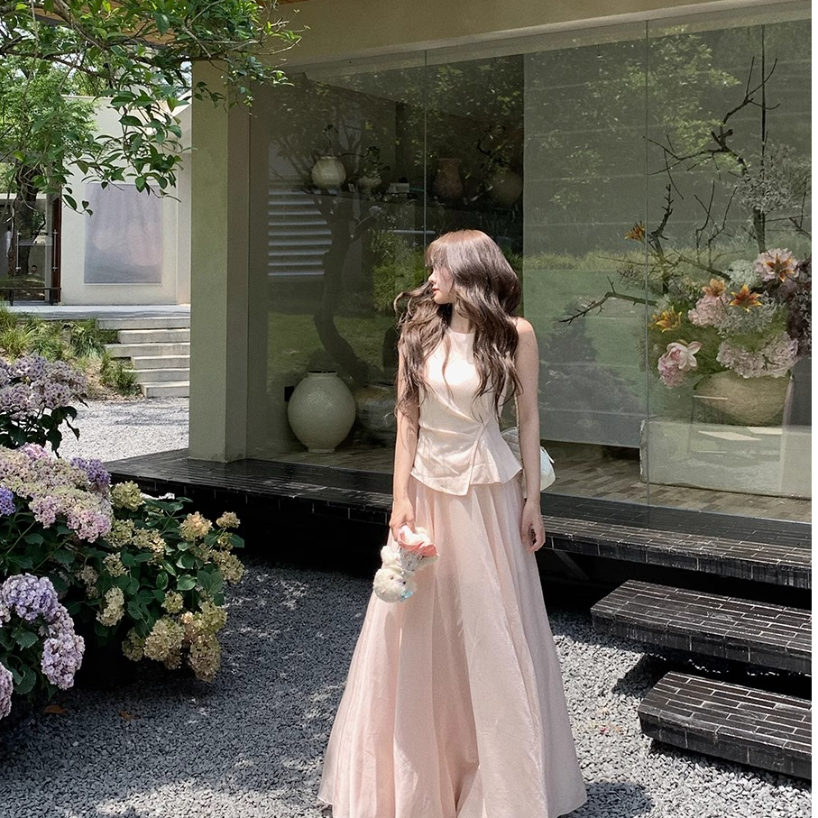 【层次美学】夏季2025设计感甜美仙女裙超大裙摆连衣裙夏通勤长裙
