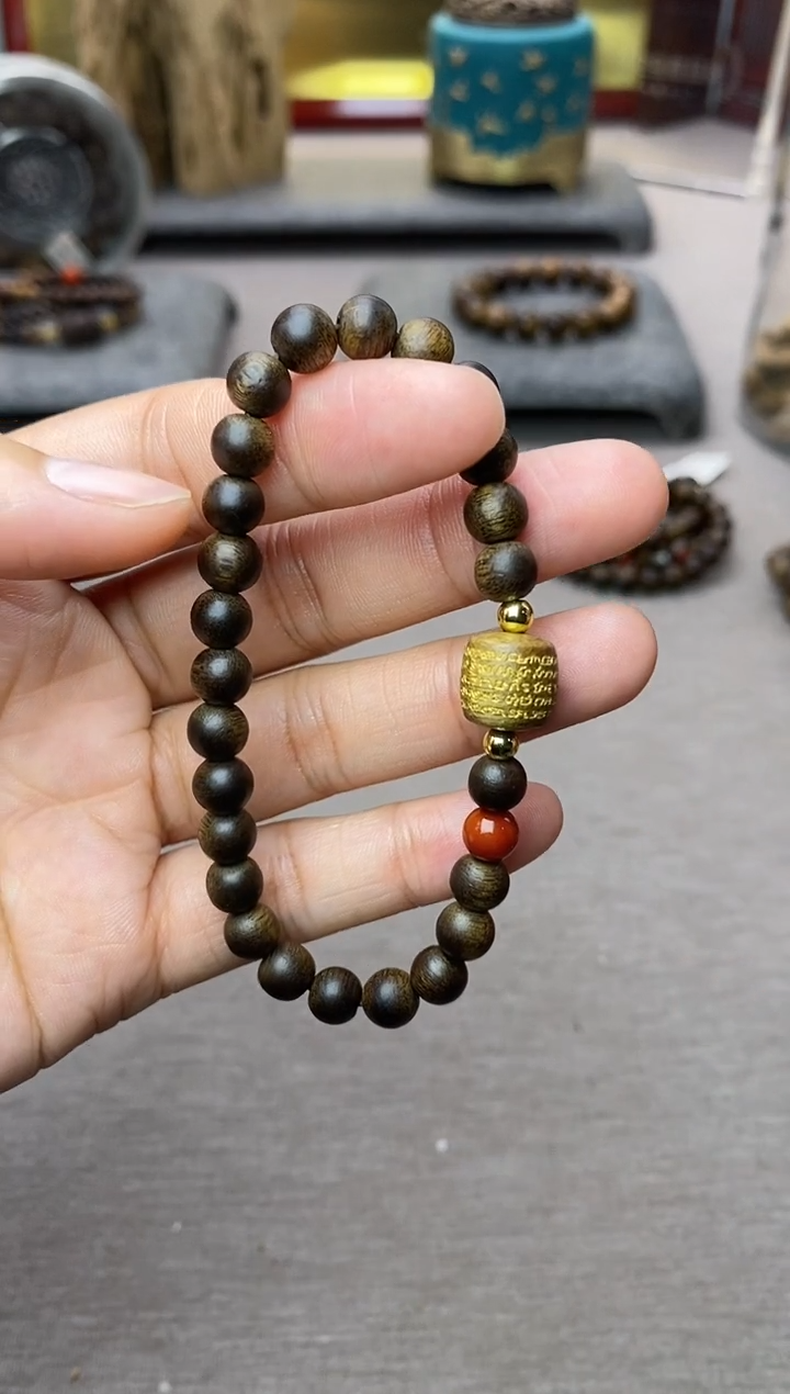 【闪购商品】沉香手串富森红土0.6+五条+配饰沉水单圈