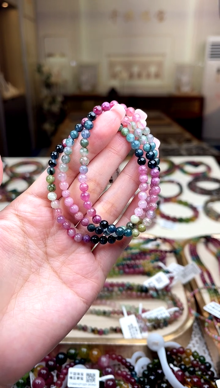 【闪购商品】碧玺/未镶嵌4mm+碧玺多圈多样性发货