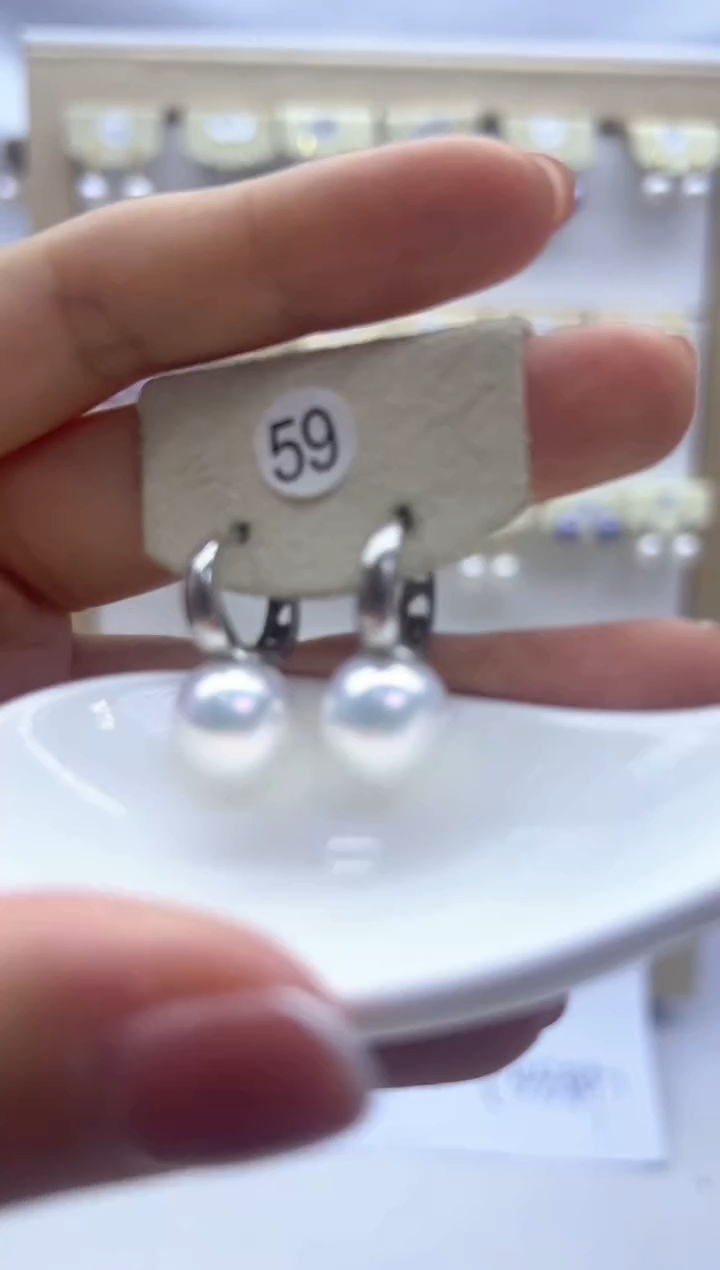 【闪购商品】淡水珍珠耳饰银S925镶嵌59