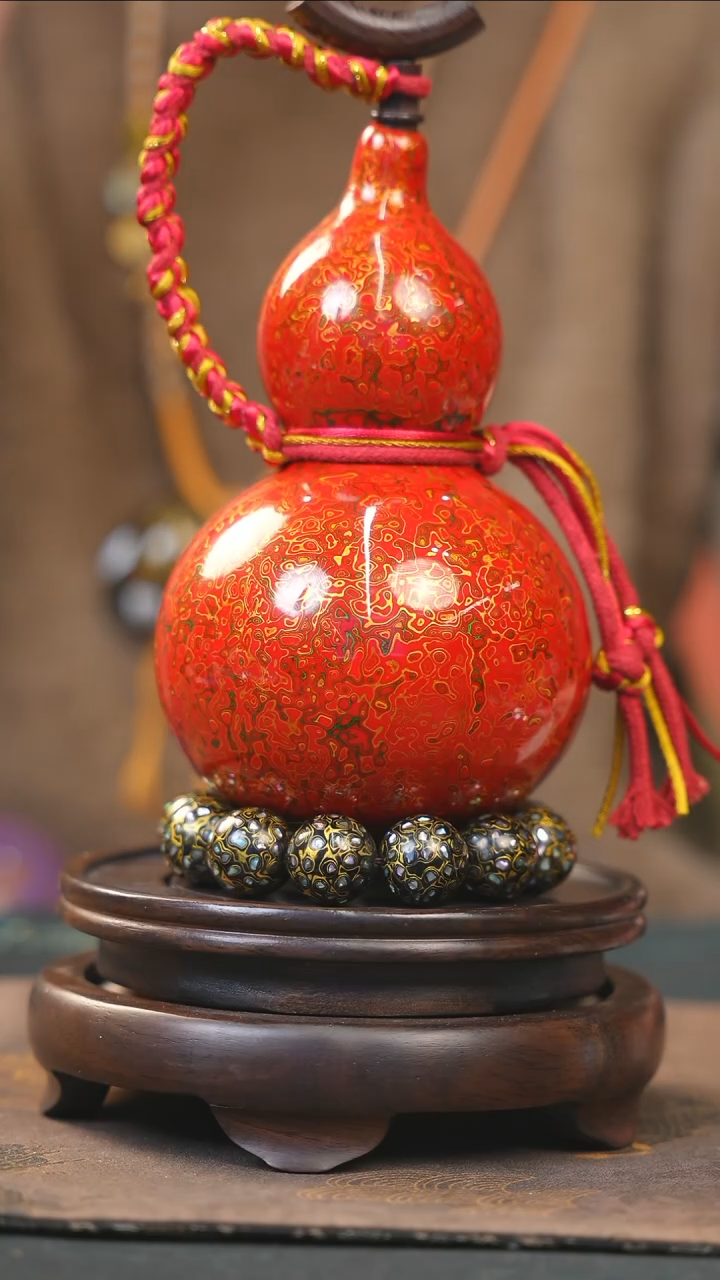 【闪购商品】Yi238漆艺酒葫芦不包手串及旋转底座