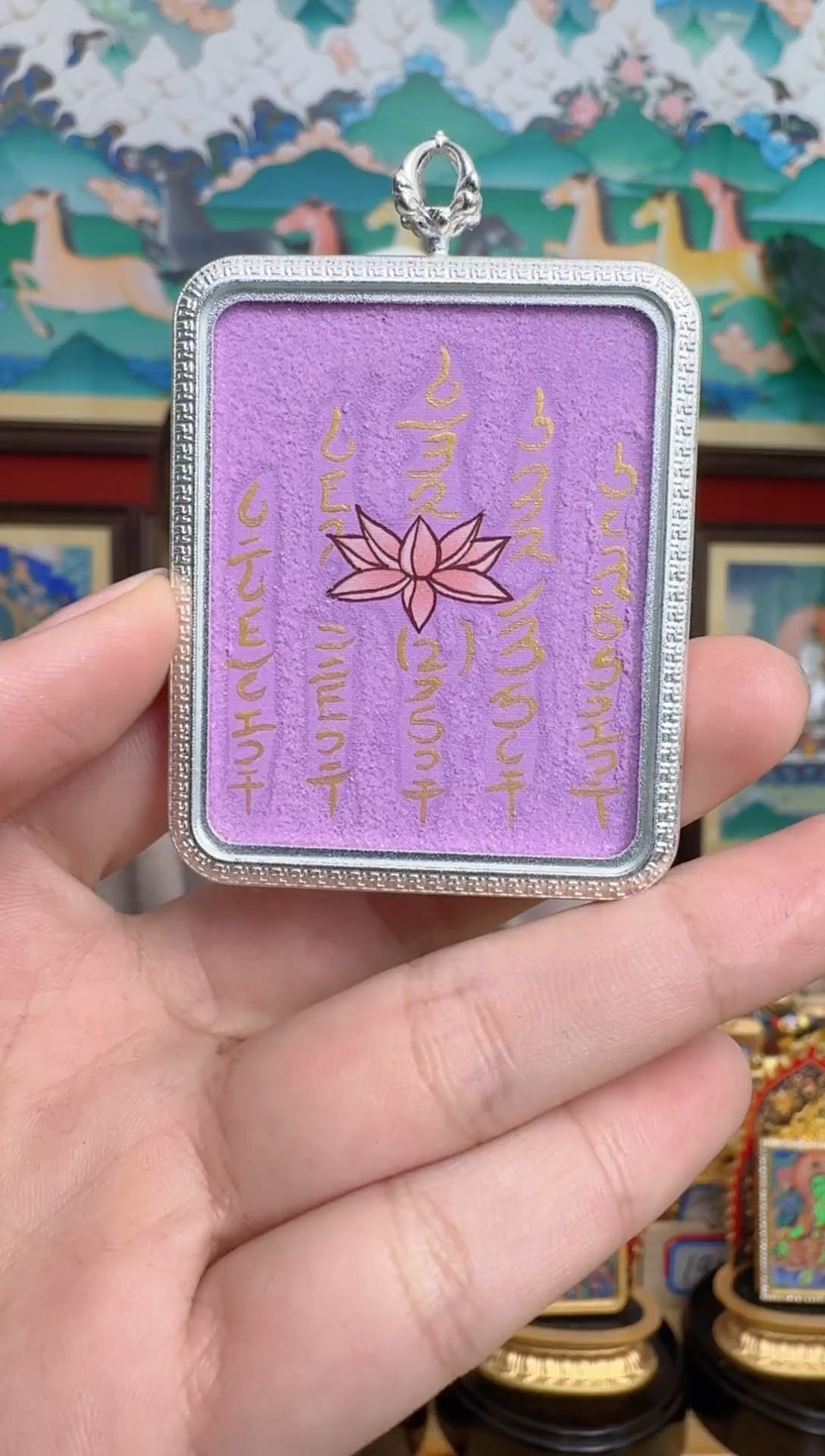 吊坠六字-热贡纯手绘-安安