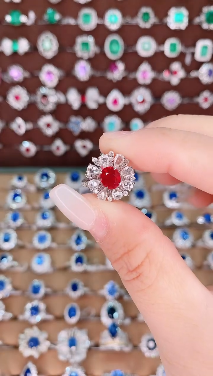 【闪购商品】红宝石18K金戒指18K金镶嵌1.14克拉