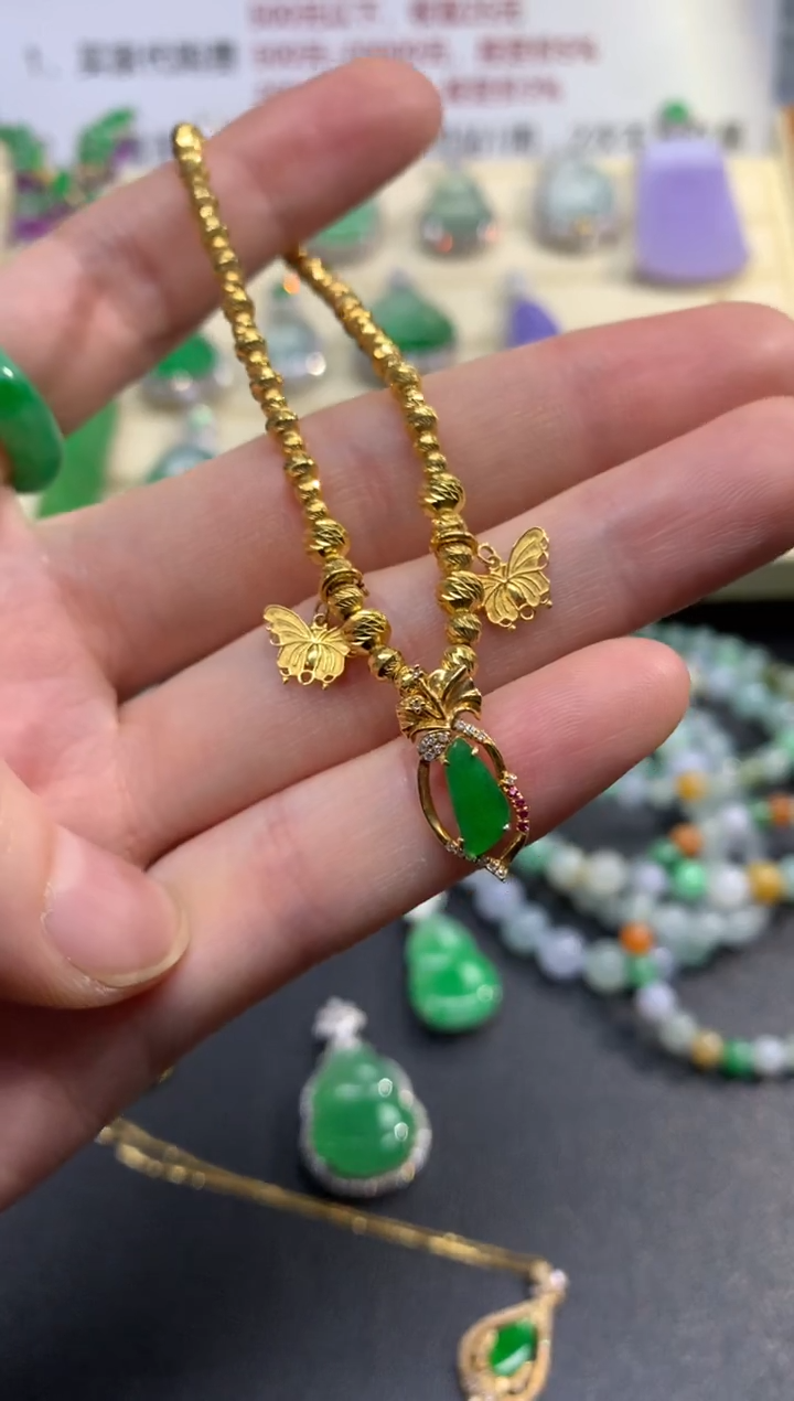 18K金镶嵌手链翡翠手链|4980+249