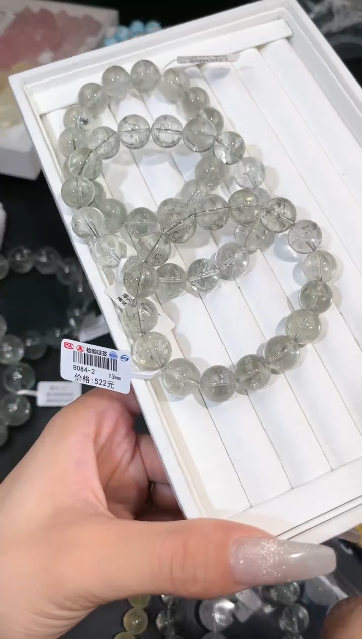 【闪购商品】水晶手链未镶嵌多样性发一绿阿塞13mm
