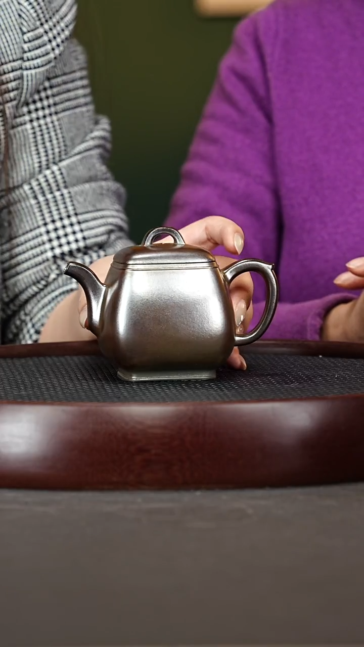 茶壶紫砂4ZLM四方高石瓢 柴烧260cc