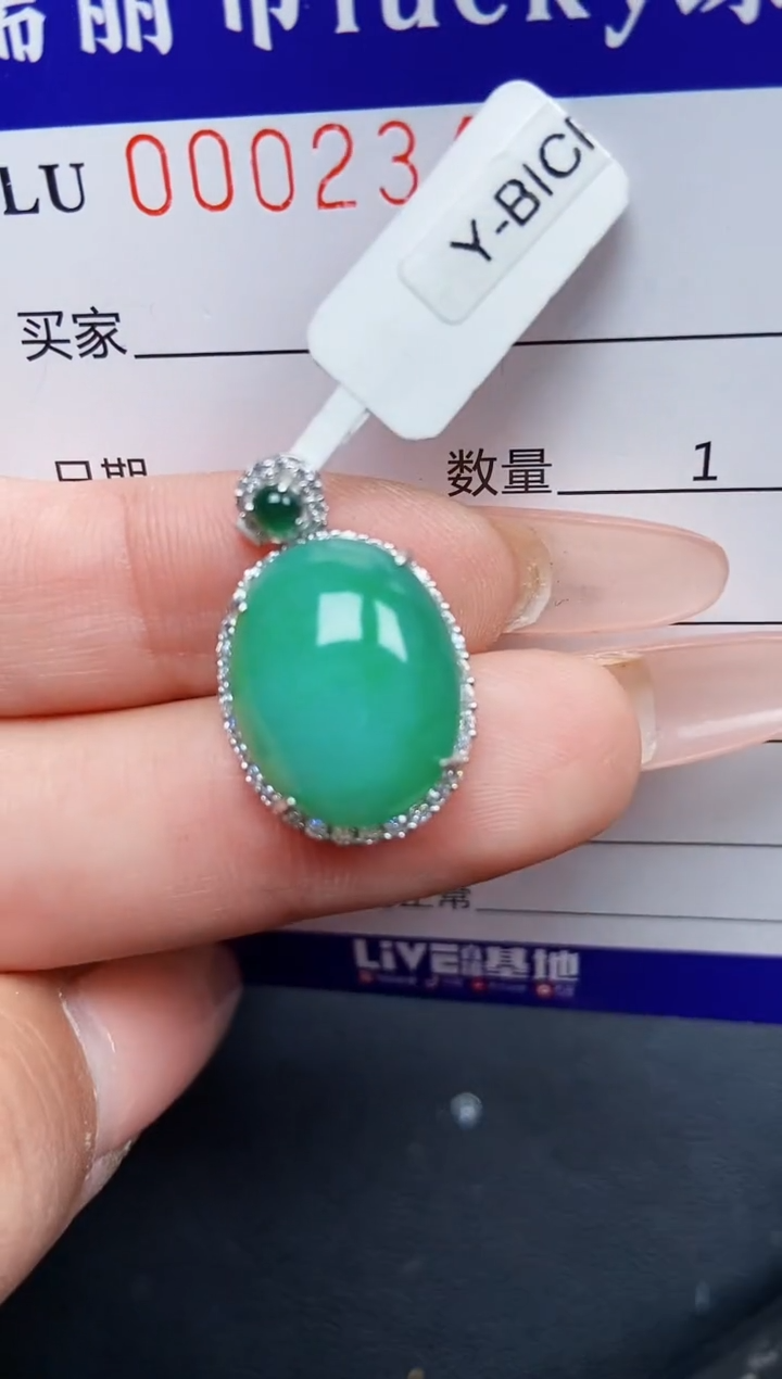 【闪购商品】翡翠颈饰银S925镶嵌2344