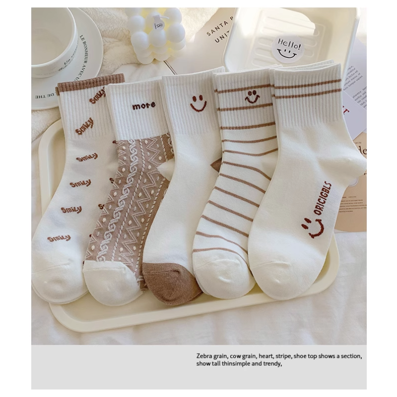 x5~20双袜子女中筒ins潮流百搭少女学生可爱日系秋冬中筒女袜中长