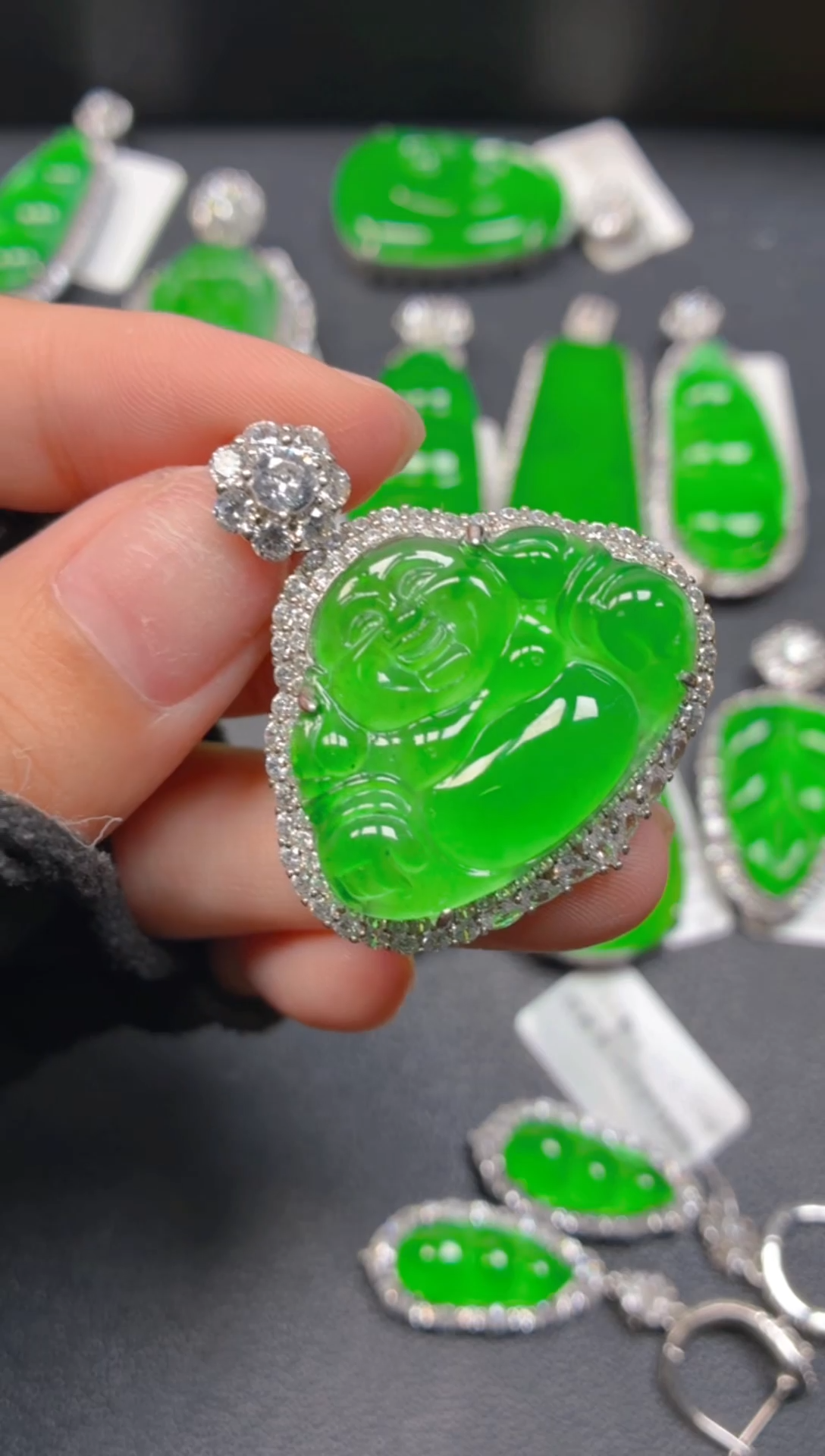 吊坠(不含链)银S925镶嵌翡翠1