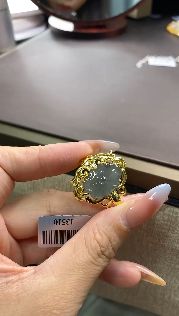 翡翠银S925镶嵌颈饰净货13510