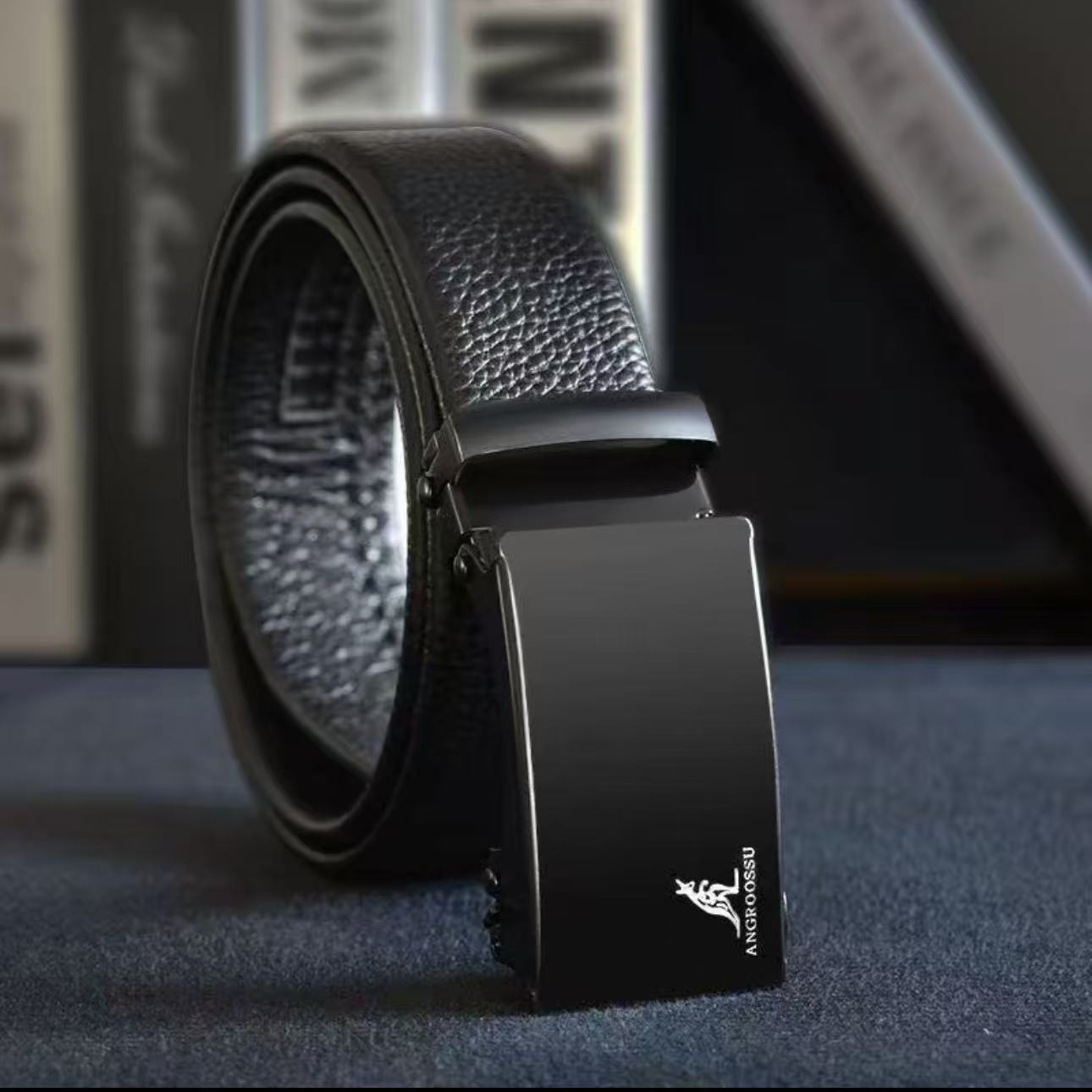 疯抢！【补贴中】2025款韩版荔枝纹袋鼠无牙自动扣腰带百搭时尚腰带