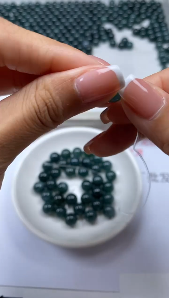 翡翠未镶嵌颈饰雪欣散珠定制diy