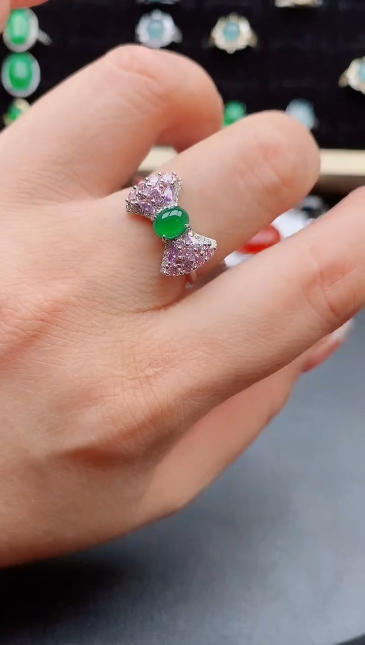 【闪购商品】翡翠戒指银S925镶嵌50800