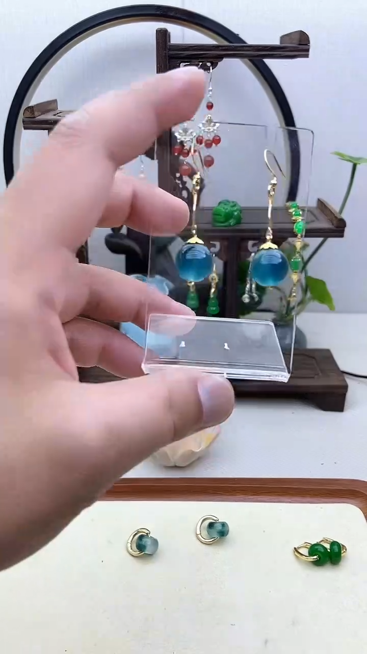 翡翠14K金镶嵌耳饰25号