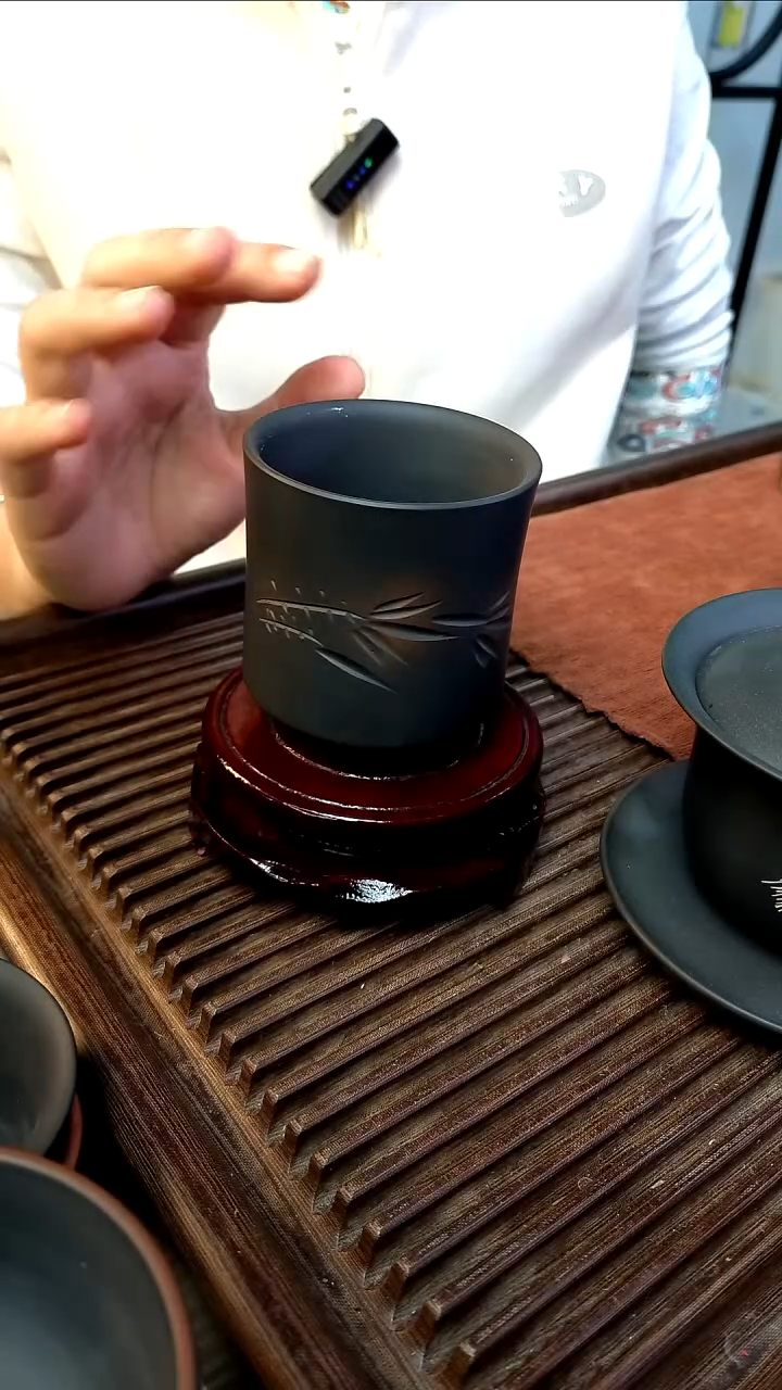 云南建水紫陶-竹子主人杯2只