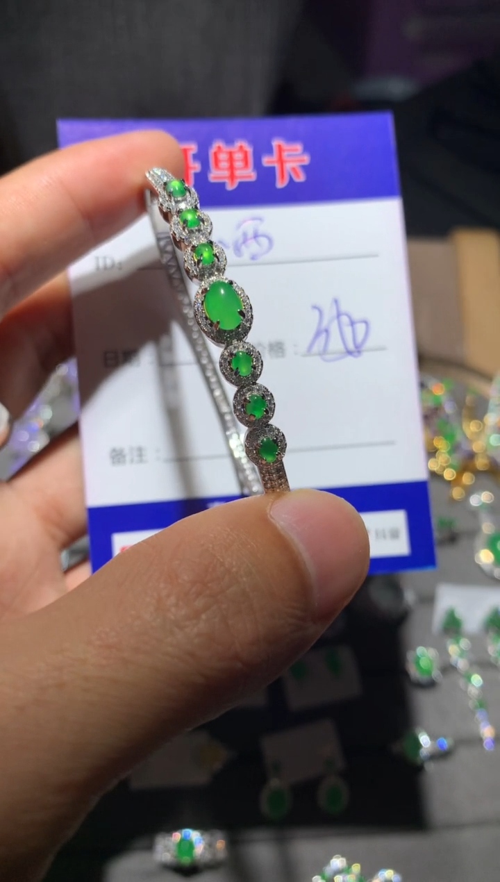 【闪购商品】翡翠手镯银S925镶嵌定向 小西