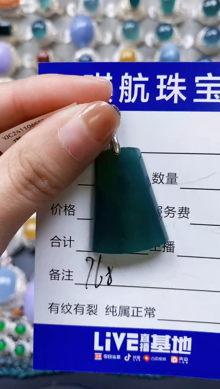 【闪购商品】翡翠颈饰银S925镶嵌0768