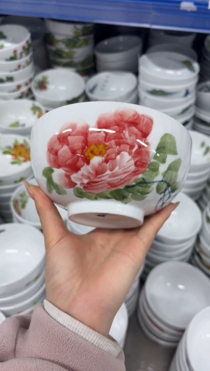 瓷片景德镇高温陶瓷食品级手绘釉中彩-小罗汉碗