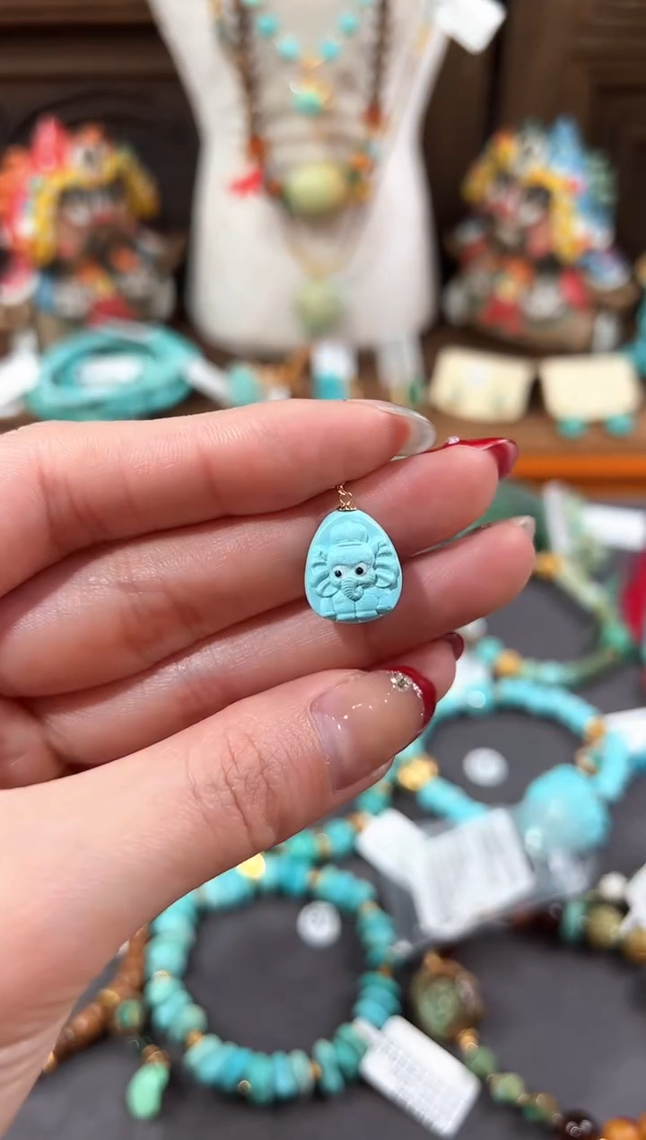 【闪购商品】绿松石提溜18K金镶嵌绿松石提溜