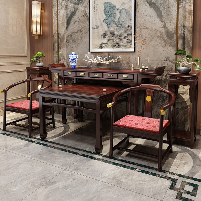 中堂六件套实木新中式条案农村堂屋客厅（定制）