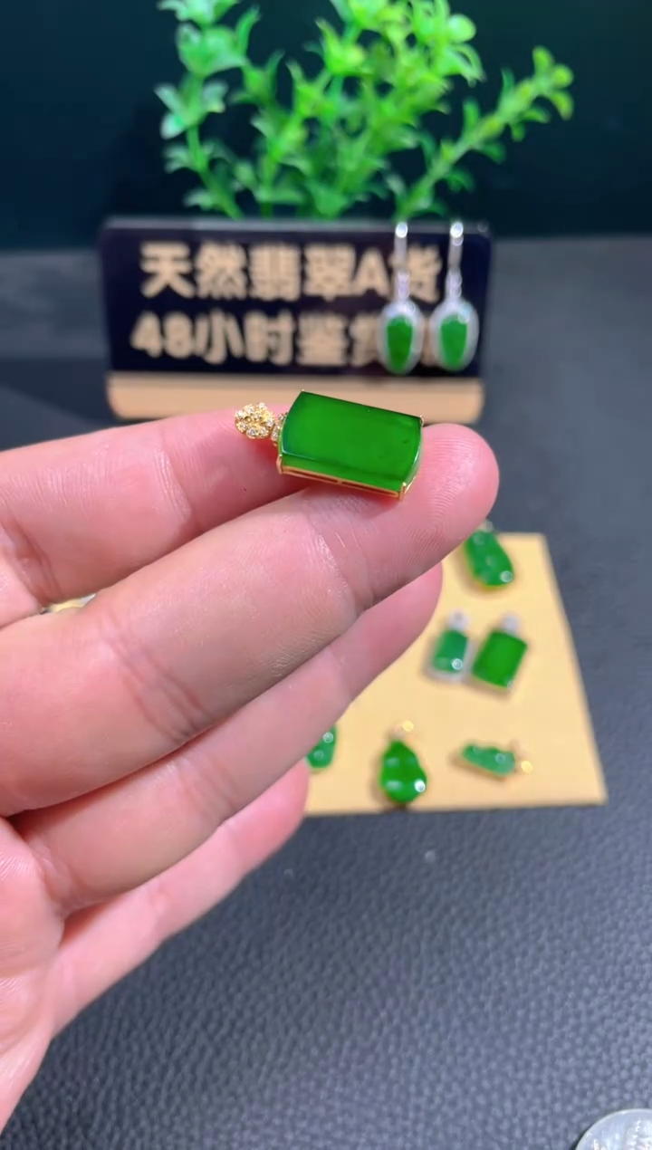 【闪购商品】翡翠颈饰18K金镶嵌翡翠