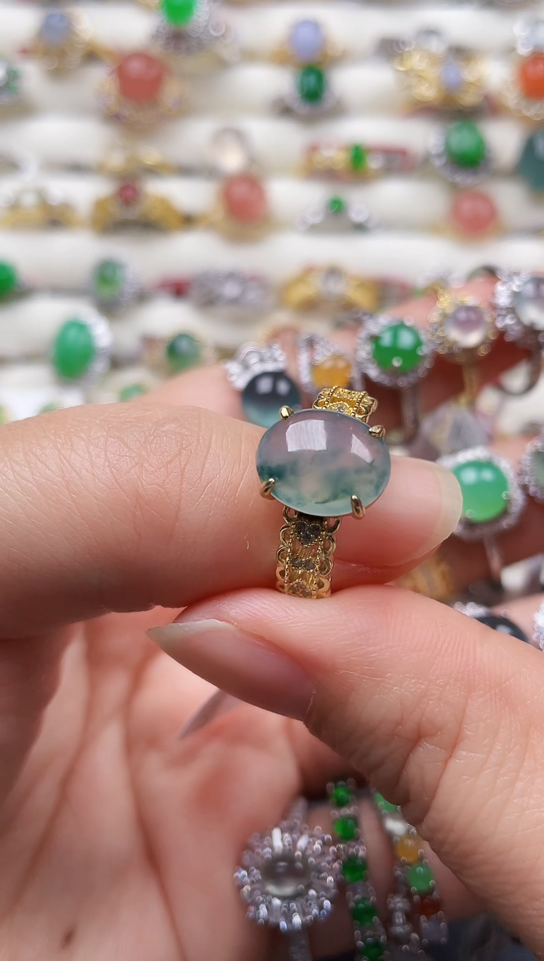 银S925镶嵌戒指翡翠33