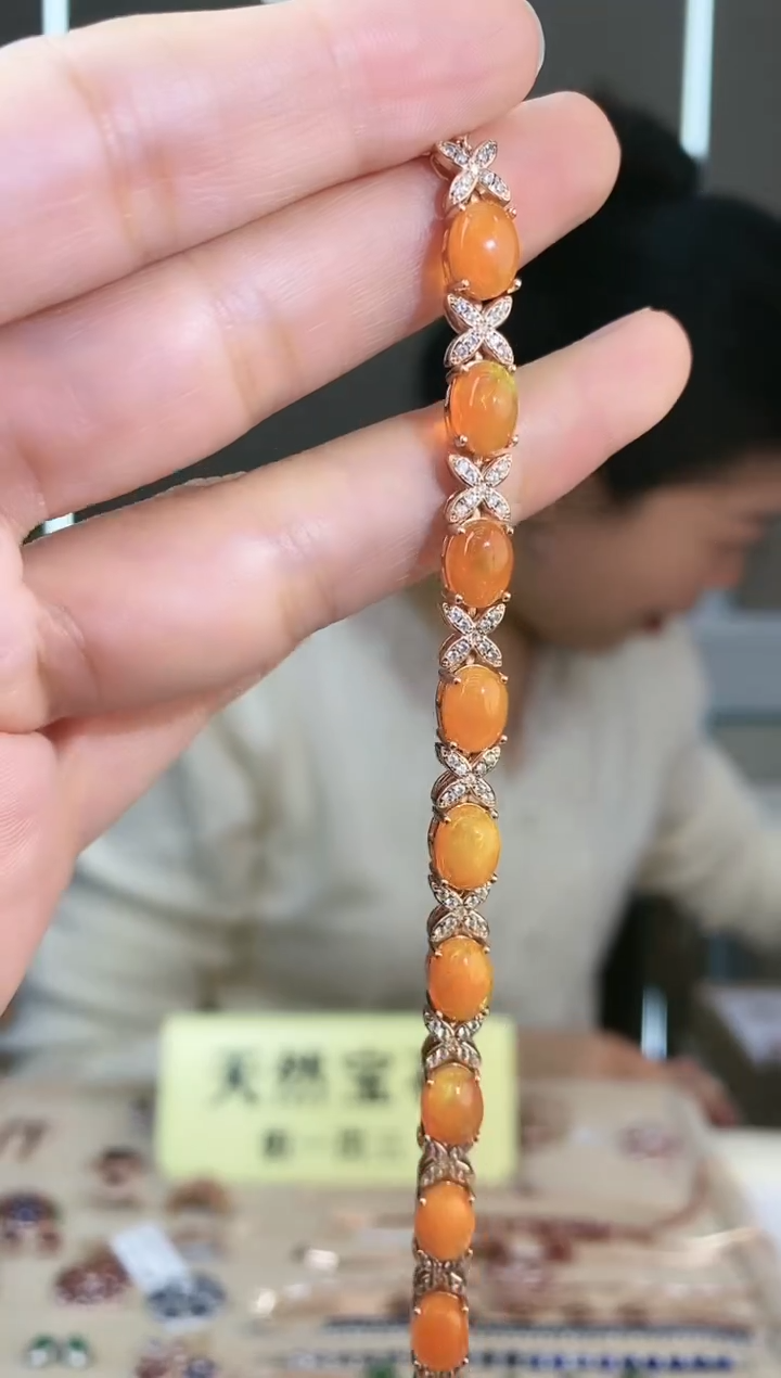 【闪购商品】欧泊手链银S925镶嵌手链