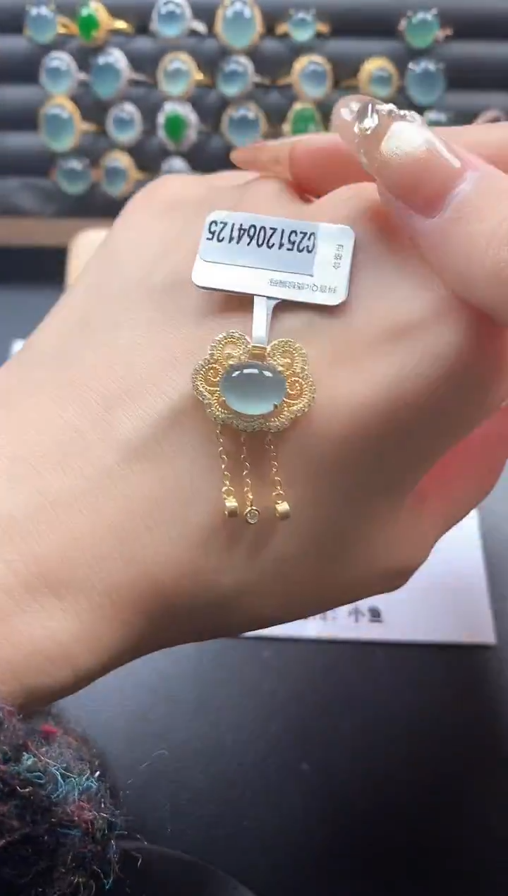 银S925镶嵌戒指翡翠51511