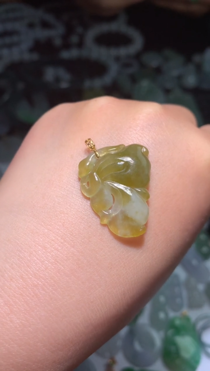 【闪购商品】翡翠颈饰18K金镶嵌净货