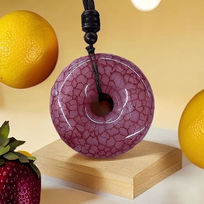 【孟总甄选】天然藏红离子血离子双元素高端平安扣吊坠